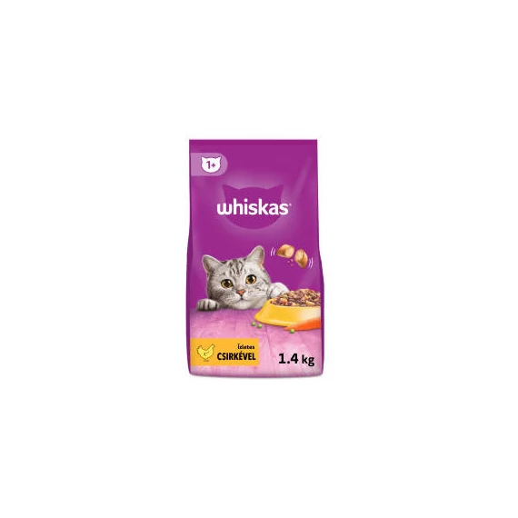 Whiskas Adult Chicken +1 - Szárazeledel (csirkehússal) felnőtt macskák részére (1,4kg)