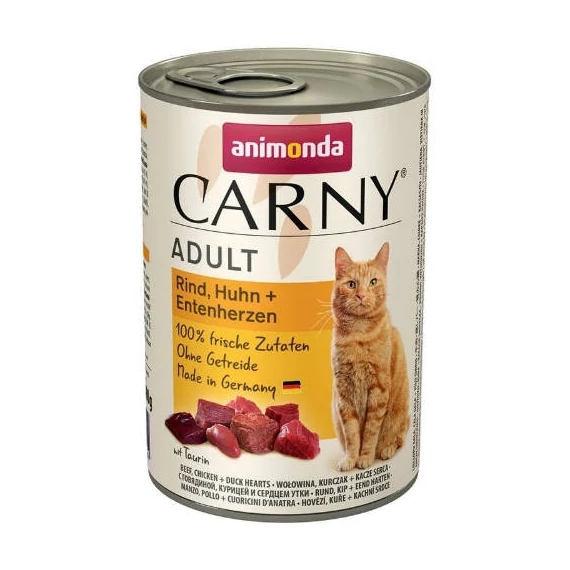Animonda Carny Adult (marha,csirke,kacsaszív) konzerv - Felnőtt macskák részére (400g)