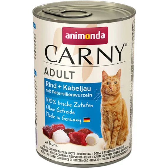Animonda Carny Adult (tőkehal,petrezselyemgyökér) konzerv - Felnőtt macskák részére (400g)