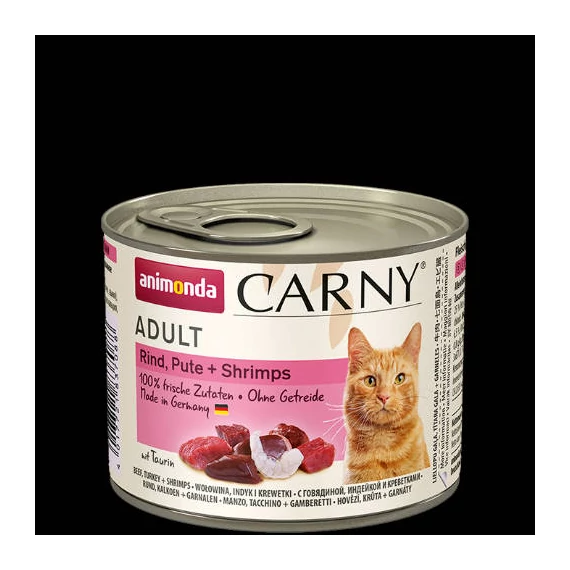 Animonda Carny Adult (marha,pulyka,garnélarák) konzerv - Felnőtt macskák részére (200g)