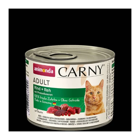 Animonda Carny Adult (marha,szarvas,áfonya) konzerv - Felnőtt macskák részére (200g)