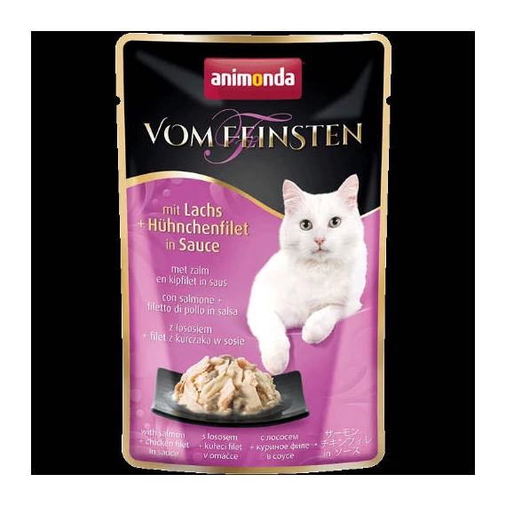 Animonda Vom Feinsten Pouch (lazac,csirkemell szószban) alutasakos - Felnőtt macskák részére (50g) 18db