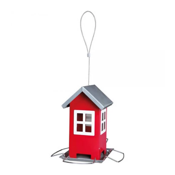 trixie Bird Feeder - vadmadár etető (ház forma,piros) 19x20x19cm