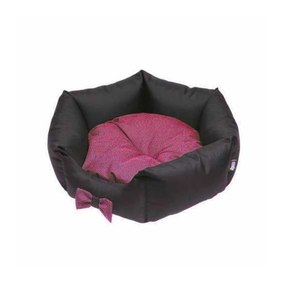Kifutó termék Comfy Lola Bed - peremes fekhely (fekete,rózsaszín) kutyák részére (45x45x16cm)