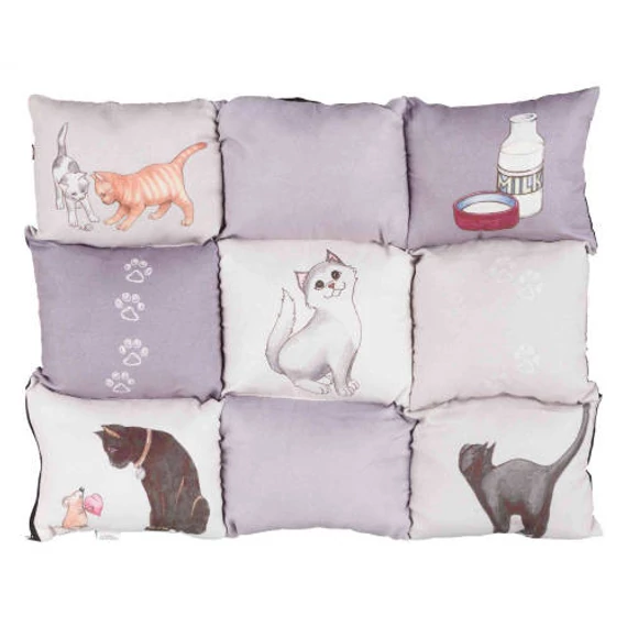 KT25.Trixie Patchwork Cat Cushion - pecsvörk párna (szürke) macskák részére (45x55cm)
