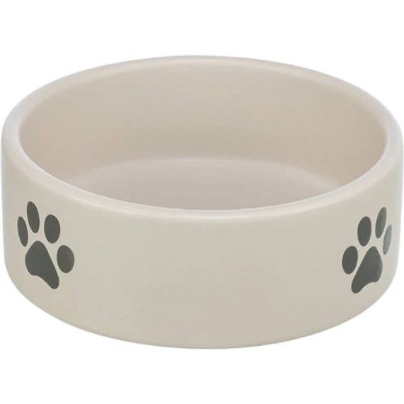 trixie 25221 tál mancsmintás kerámia 0,8l/16cm, világos szürke/szürke