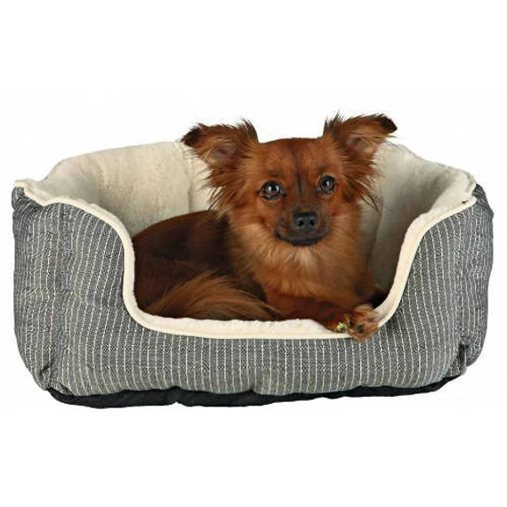Trixie Bed Davin - szögletes, peremes ágy (szürke/krém) kisállatok részére (60x45cm)