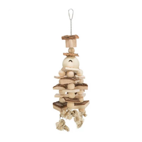 Trixie Wooden Toy - Fajáték parafával nagypapagájok részére (35cm)