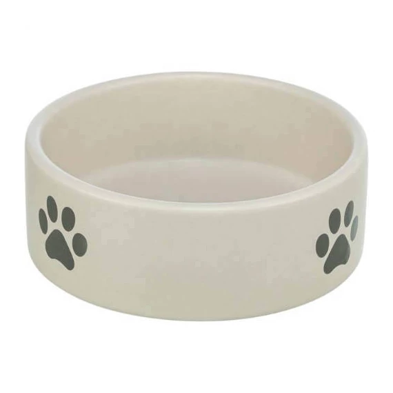 trixie 25222 tál, mancs mintás kerámia 1,4l 20cm, szürke