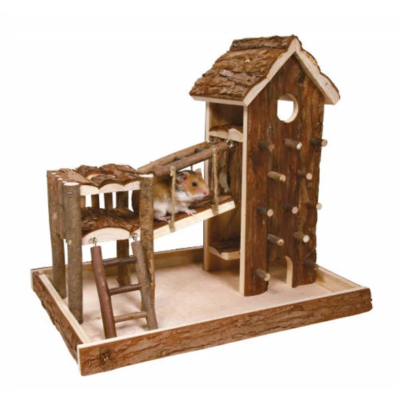 KT24:Trixie Birger Playground - Fából készült játszótér egerek és hörcsögök részére (36x33x26cm)