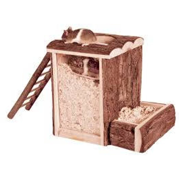 Trixie Play and Burrow Tower - torony játék (kéregfából) hörcsögök részére (25x24x20cm)