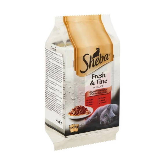Sheba Adult Alutasakos - Húsos válogatás  - szószban (6x50g)