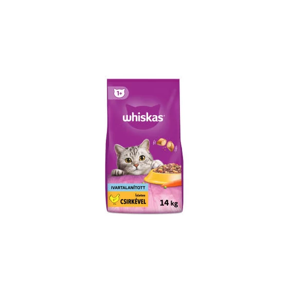 Whiskas Sterile Adult - szárazeledel (csirke) ivartalanított macskák részére (14kg)