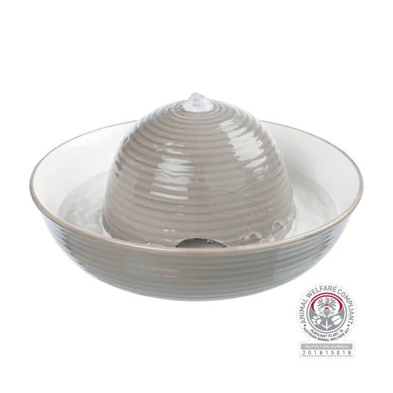 Trixie Drinking Fountain Vital Flow - vízforgatós itató (kerámia, szürke) 1,5 l/ø28×12cm