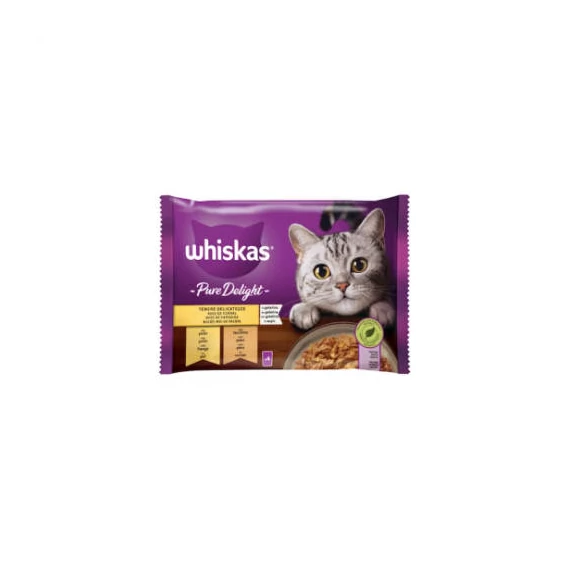 Whiskas Pure Delights Baromfi falatkák aszpikban 4x85g