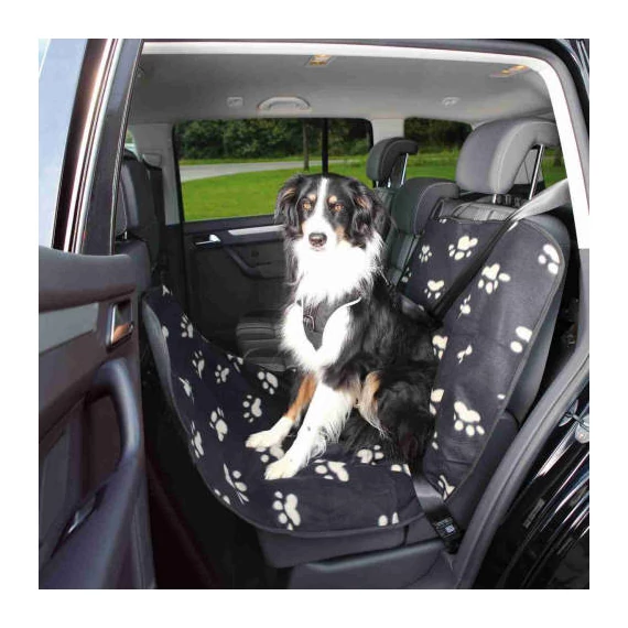 Trixie Car Seat Cover - autós üléstakaró (hátsó ülésre,fekete, mintás)  0,65x1,45m