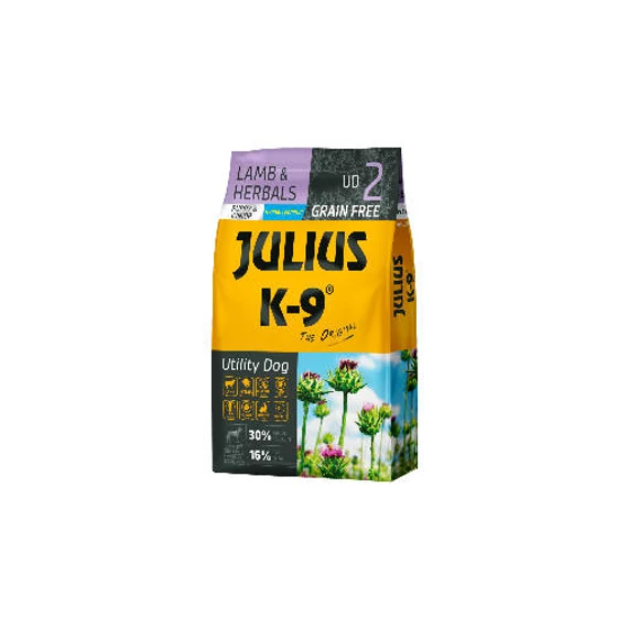 JULIUS K-9 UD2 Puppy Utility Dog Hypoallergenic Lamb&Herbals (bárány&gyógynövény) 10kg - Gabonamentes száraztáp, kölyök kutyák részére