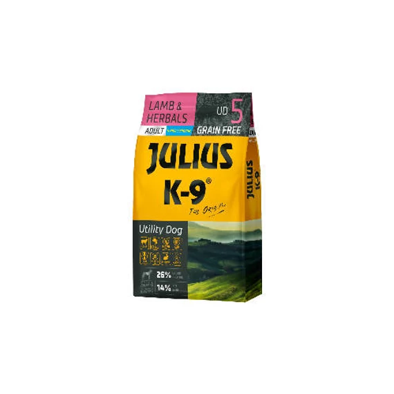 JULIUS K-9 UD5 Adult Utility Dog Hypoallergenic Lamb&Herbals (bárány&gyógynövény) 10kg - Gabonamentes száraztáp, felnőtt kutyák részére