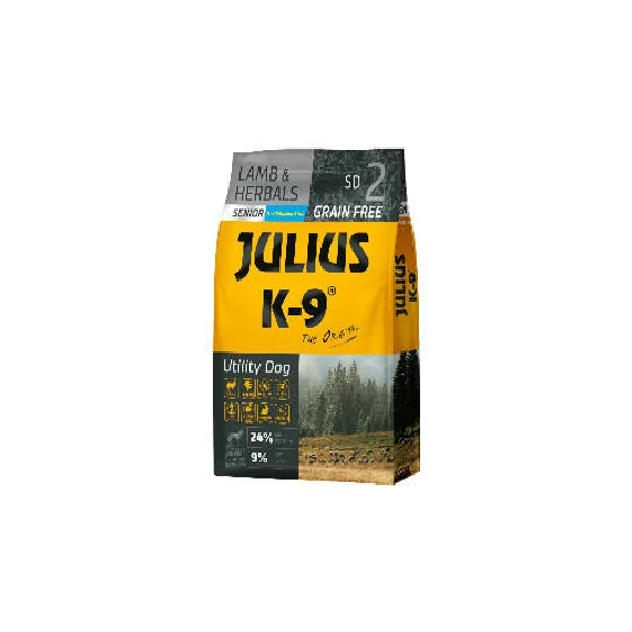 JULIUS K-9 SD2 Senior Utility Dog Hypoallergenic Lamb&Herbals (bárány&gyógynövény) 10kg - Gabonamentes száraztáp, idős/túlsúlyos kutyák részére