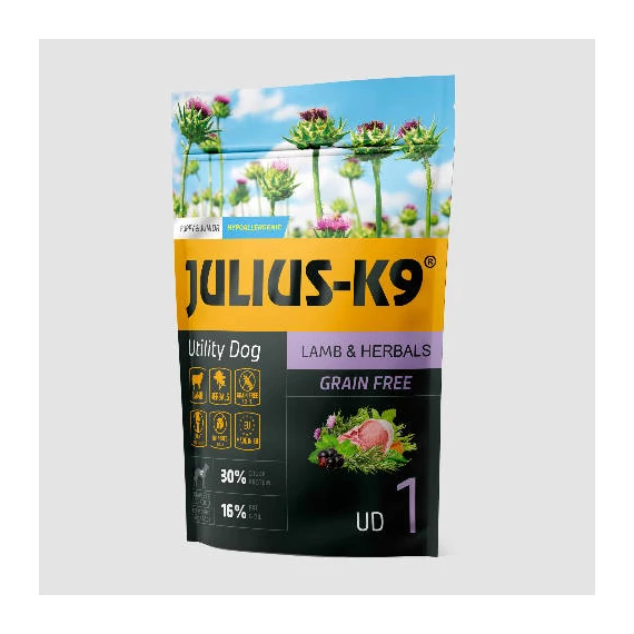 Julius K-9 Utility Dog Hypoallergenic Lamb,herbals Puppy (bárány,gyógynövény) száraztáp - Kölyök kutyák részére (340g)