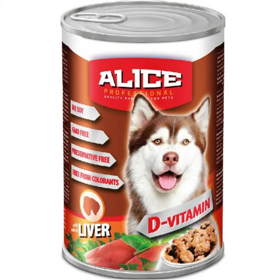 Alice Professional Dog konzerv - máj (1240g) nedves eledel kutyák részére
