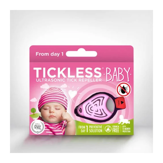 Tickless Baby - Vegyszermentes kullancsriasztó gyermekeknek - pink