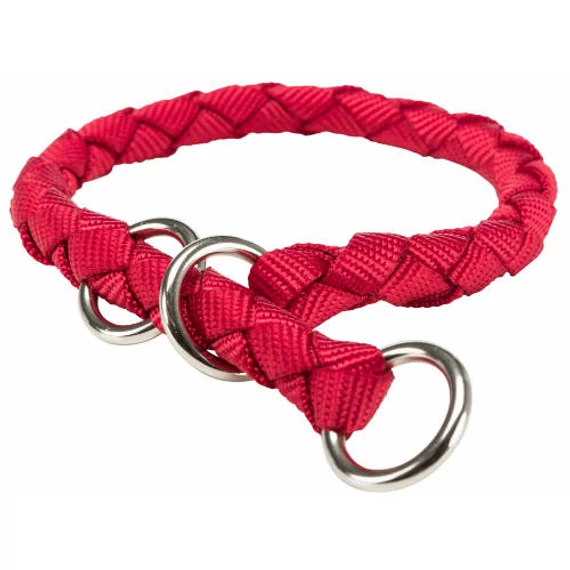 KT25.Trixie Cavo félfojtó nyakörv - piros (S-M) 35-41cm/Ø12mm