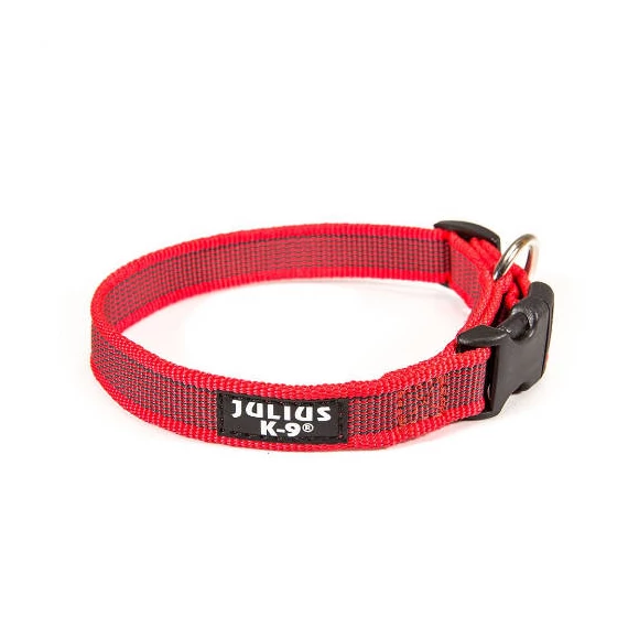 Julius K-9 Color&Gray nyakörv (25mm/39-65cm) piros-szürke