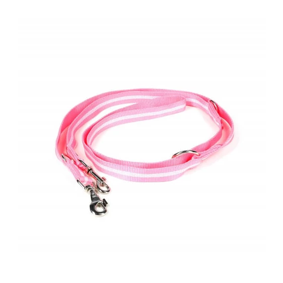 B:Julius K-9 IDC Csőheveder póráz  (25mm/2,2m) pink - foszforeszkáló csíkokkal