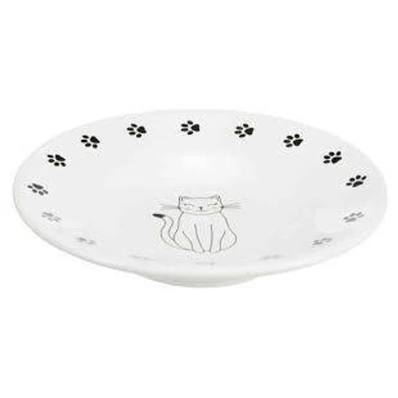 Trixie Ceramic Bowl - kerámia tál (fehér/mintás) macskák részére (0,2l/Ø15cm)