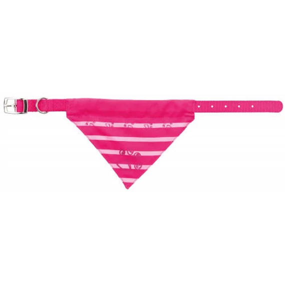 KT24:Premium Collar with Neckerchief - nyakörv kendővel - fukszia (S-M) 30-38cm/20mm