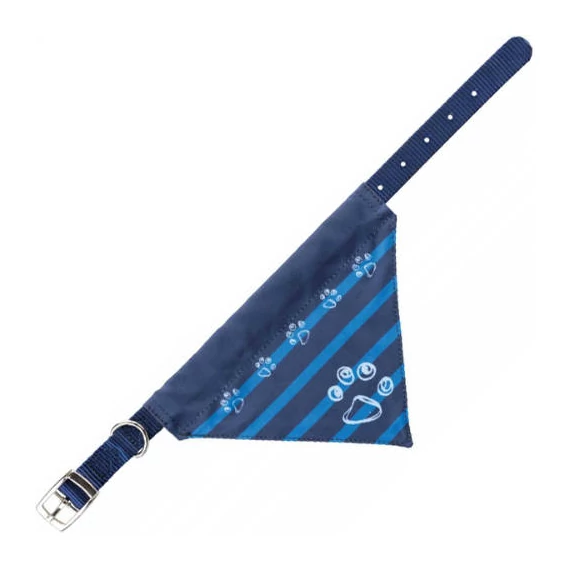 KT24:Premium Collar with Neckerchief - nyakörv kendővel - indigókék (M-L) 43-55cm/25mm