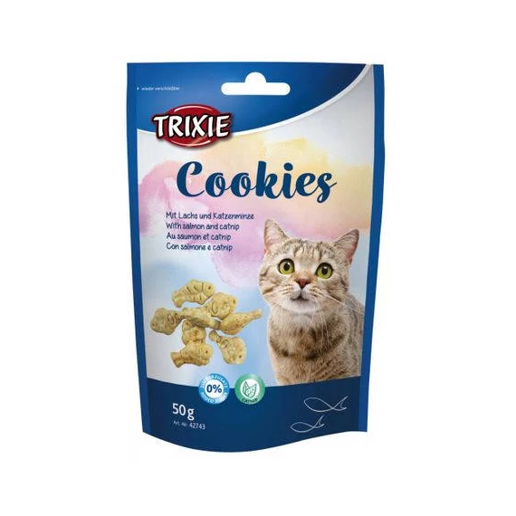 Trixie Cookies - jutalomfalat (lazac,macskamenta) macskák részére (50g)