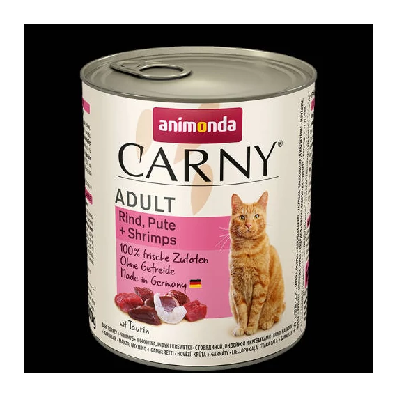 Animonda Carny Adult (marha,pulyka,garnélarák) konzerv - Felnőtt macskák részére (800g)