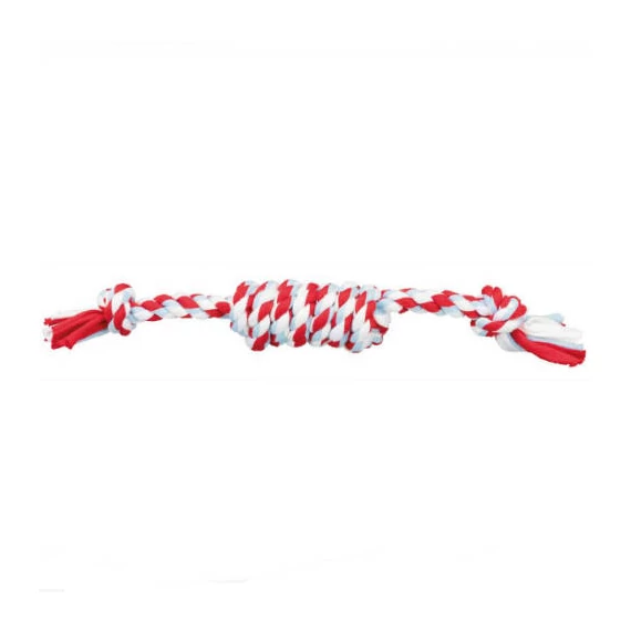KT25.Trixie Playing Rope - kötél játék (piros,fehér,szürke) kutyák részére (31cm)