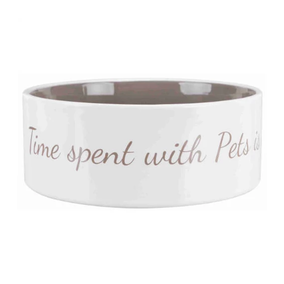 Trixie Pet's Home Ceramic Bowl - kerámia tál (mintás, fehér/tópszín) kutyák részére (1,4l/Ø20cm)