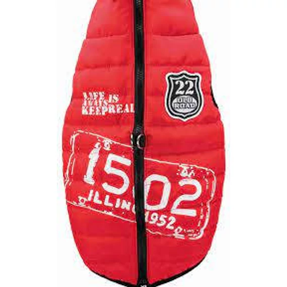 KT25.Trixie Saint-Malo Dog Coat with Harness - mellény hámmal (piros) kutyák részére (XS) 30cm
