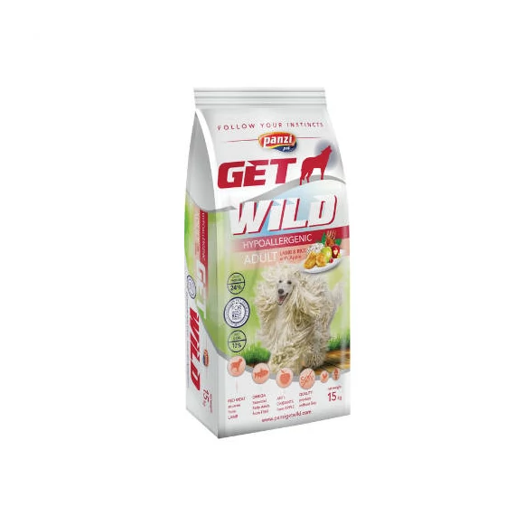 Panzi GetWild Hypoallergenic  Lamb,rice Adult (bárány,rizs) száraztáp - Táplálék intoleranciás felnőtt kutyák részére (15kg)