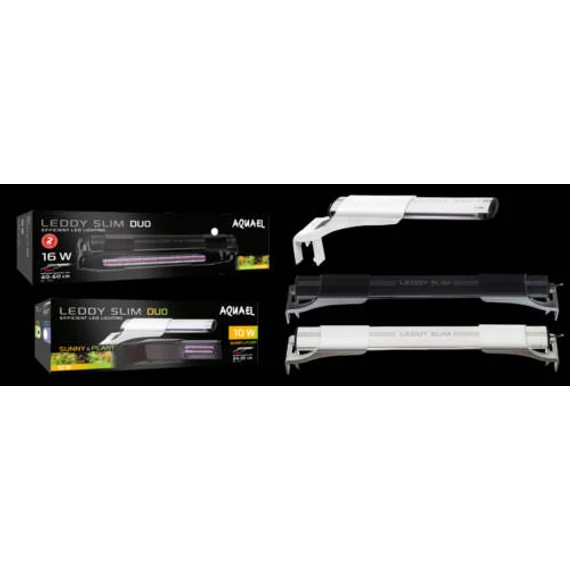 AquaEl Leddy Slim Duo 10W - világítás (fekete) akváriumokhoz (10W/25-50cm)