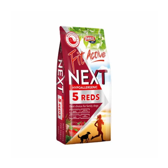 Panzi FitActive Next Hypoallergenic Five Reds Adult (vaddisznó,bárány,marha,bivaly,lazac) száraztáp - Felnőtt kutyák részére (15kg)