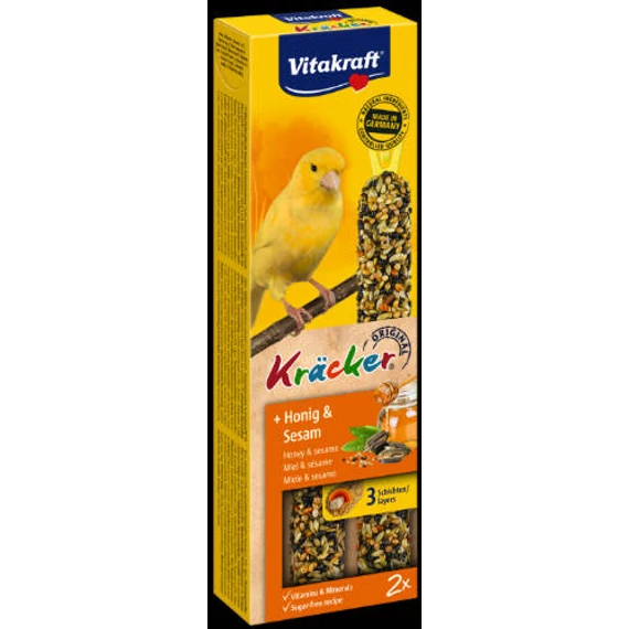 Vitakraft Kracker Dupla Rúd (méz,szezámmag) – kiegészítő eleség kanári részére (60g)