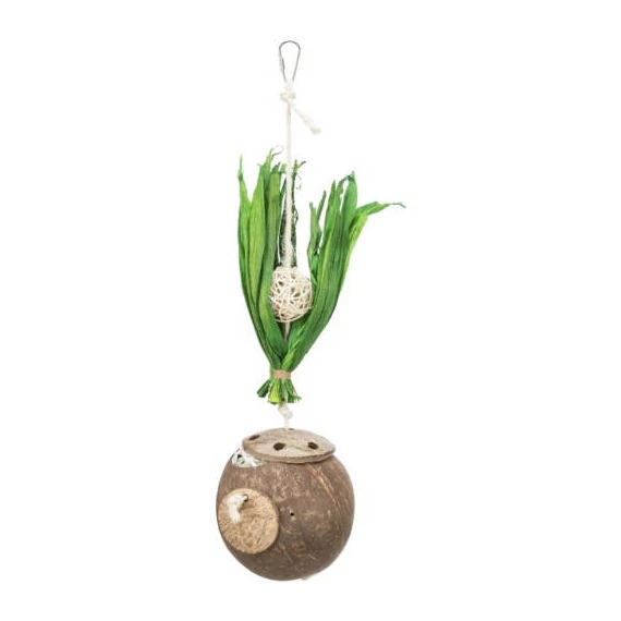 Trixie Coconut on a Sisal Rope - játék (kókusz) díszmadarak részére (35cm)