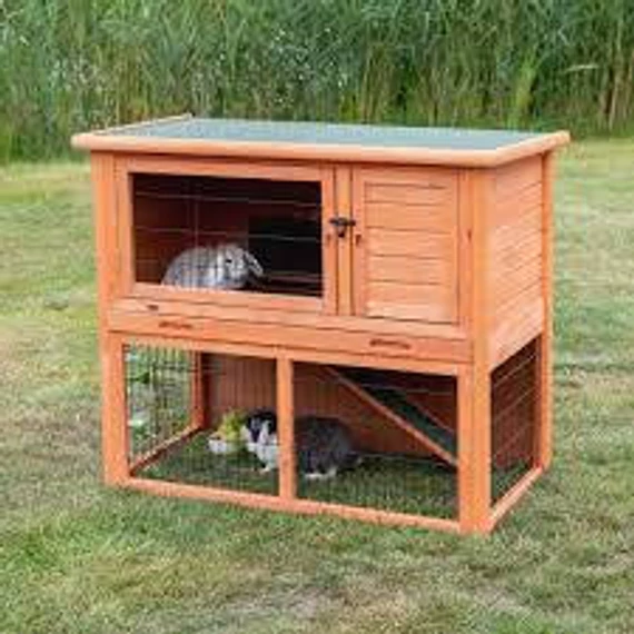 Trixie Small Animal Hutch with Enclosure - kültéri ház (barna) rágcsálók részére  (116x97x63cm)