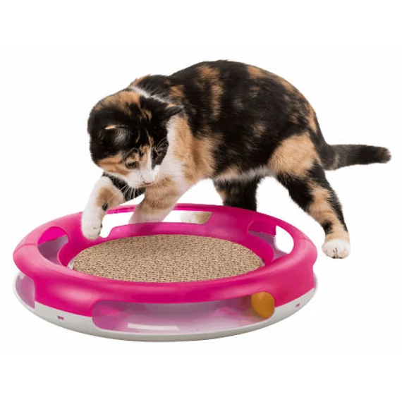 Trixie Race & Scratch - játék (műanyag, kaparó résszel) macskák részére (Ø37cm)