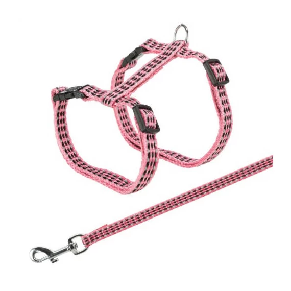 Trixie Harness with Lead, Reflecting - hám és póráz szett (fényvisszaverő) macskák részére (22–42 cm/10 mm, 1.20m)