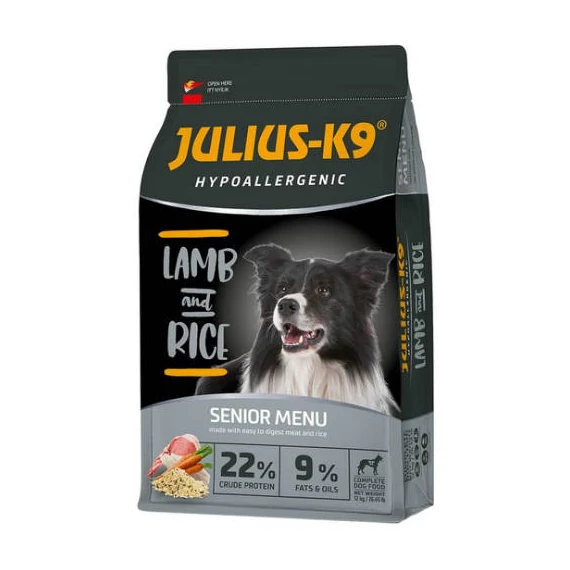 JULIUS-K9 12kg SENIOR/LIGHT HYPOALLERGENIC Lamb&Rice (bárány&rizs) - Idős és/vagy túlsúlyos felnőtt kutyák részére