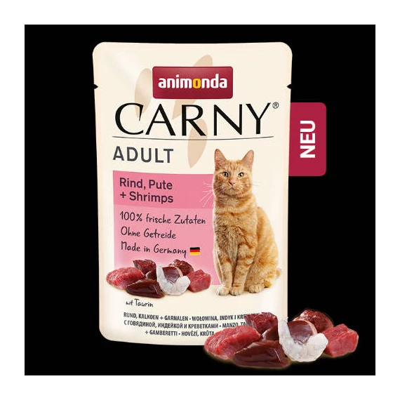 Animonda Carny Adult (marha,pulyka,garnélarák) alutasakos - Felnőtt macskák részére (85g)