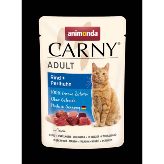 Animonda Carny Adult (marha,gyöngytyúk) alutasakos - Felnőtt macskák részére (85g)