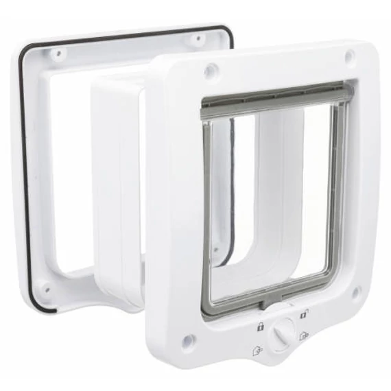 Trixie 4-Way Flap Door with Tunnel -  kutya- és macskaajtó alagúttal (fehér) 20x22cm