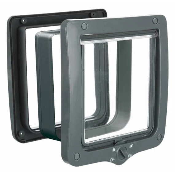 Trixie 4-Way Flap Door XXL with Tunnel - kutya- és macskaajtó alagúttal (szürke) 24-28cm